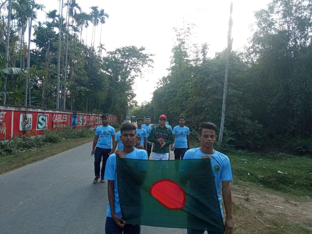 কুলাউড়া মুক্ত দিবসে ইউনিয়নে বিজয় দৌড়