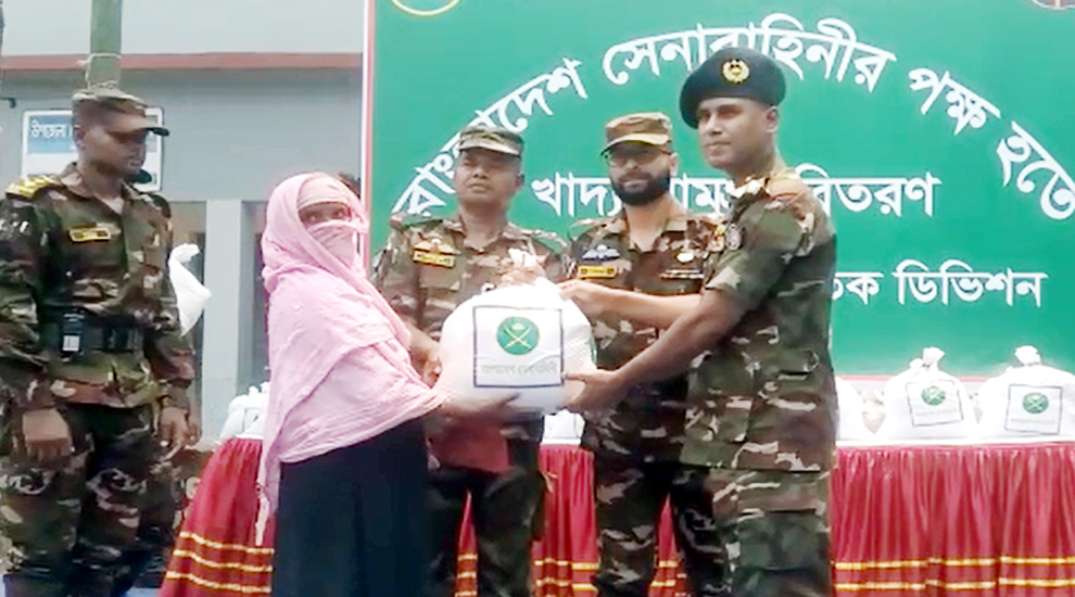 সিলেটে ৩ হাজার ৮০টি পরিবারকে খাদ্য সামগ্রী দিলো সেনাবাহিনী