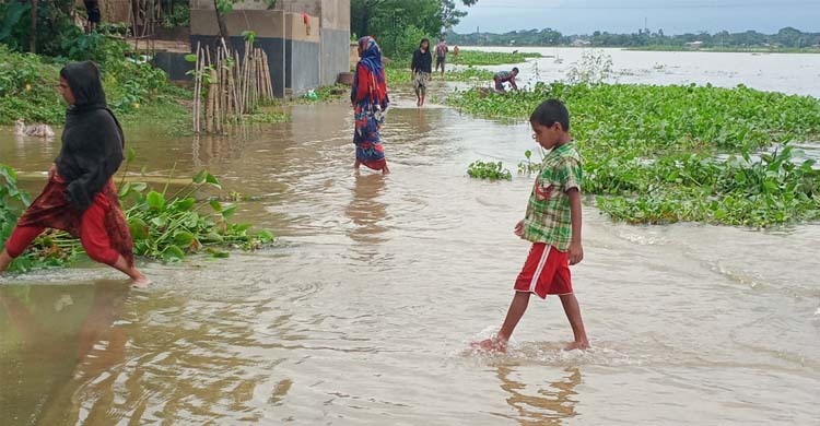 সুনামগঞ্জে ডুবছে রাস্তাঘাট, প্লাবিত হচ্ছে নিম্নাঞ্চল