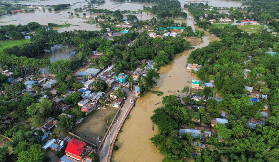 রাতের বৃষ্টিতে ডুবল সিলেট নগরী