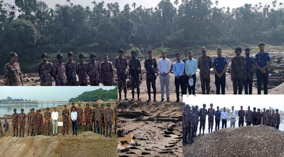 টাস্কফোর্সের অভিযানে ৭০০ নৌকাসহ বালু-পাথর জব্দ