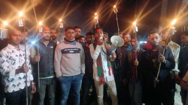 শান্তিগঞ্জে গণঅধিকার পরিষদের মশাল মিছিল