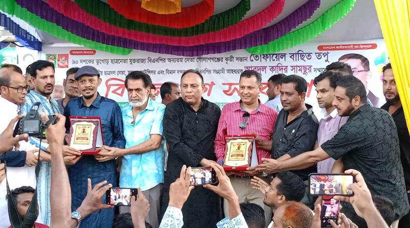 গোলাপগঞ্জে প্রবাসী বিএনপি নেতা তপু ও সামছুকে সংবর্ধনা