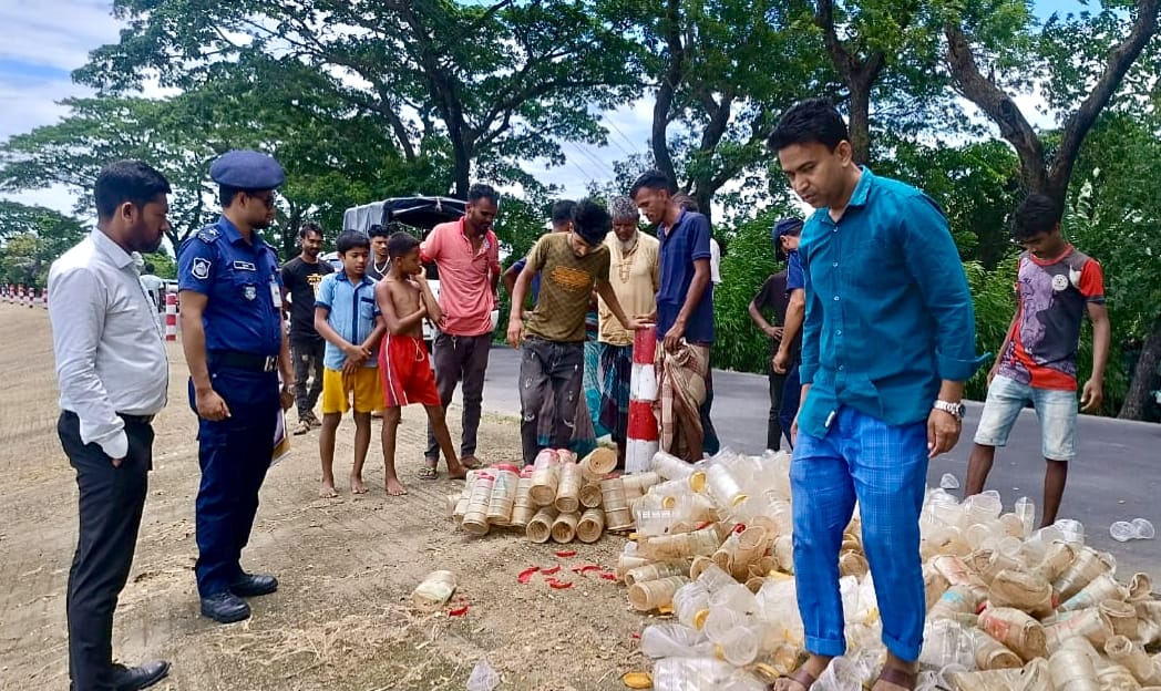 শান্তিগঞ্জে মাছ ধরার অবৈধ কিরণমালা ধ্বংস