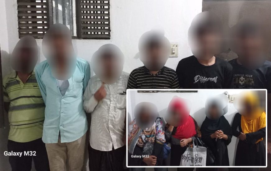 হোটেল তিতাসে অনৈতিক কাজ, দশ নারীপুরুষ আটক