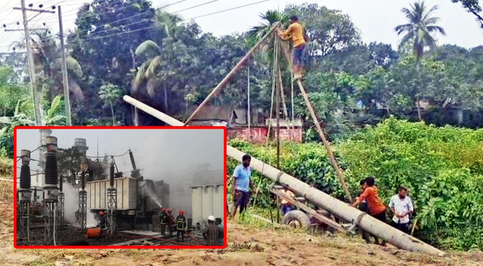 হঠাৎ রাতের নীরবতা ভেঙে দেয় আগুনের লেলিহান শিখা