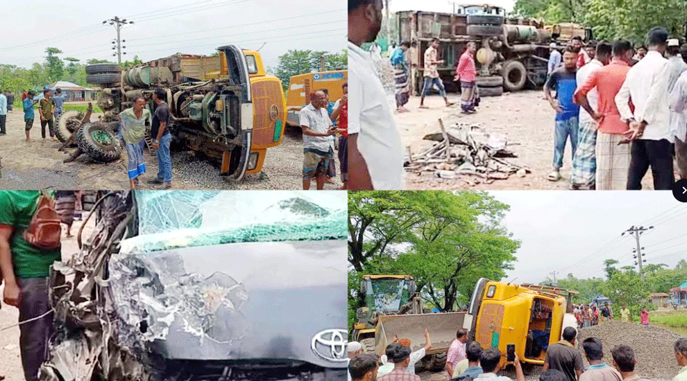 সিলেটে ট্রাক-মাইক্রোবাস সংঘর্ষে আহত ৩